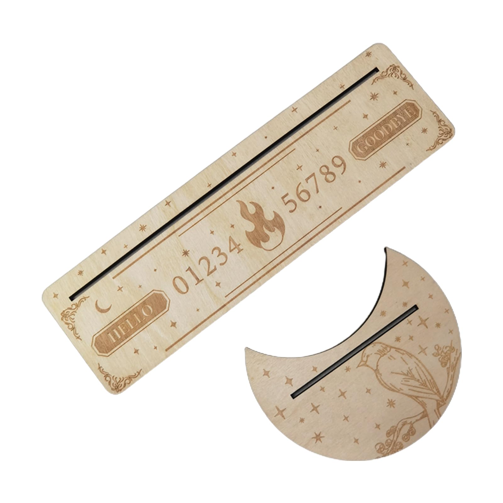 XIGACGEH Wooden Tarot Card Stand Holder Phases Base Shape and Rectangle Cards Holder for Witch Divination Tools Tarot Card Stand