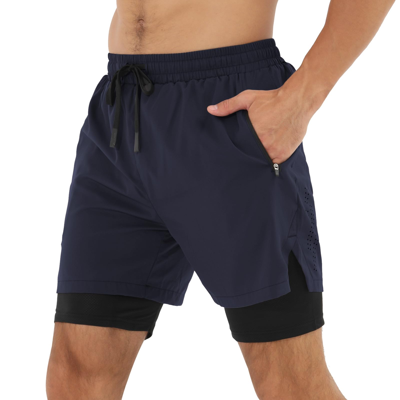 Danfiki Badehose Herren mit Meshfutter Kompression Liner 2 i