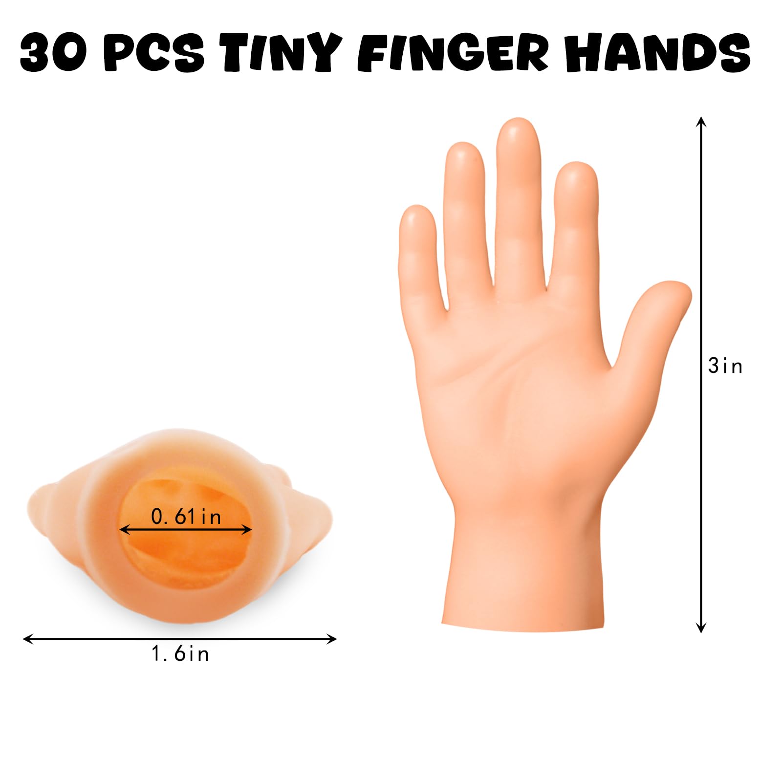 30 Pcs Tiny Finger Hands Mini Fingers Funny Hand Puppets, Miniature Small Hands for Puppet Show, Gag Performance, Cute Little Hand Finger for Party Favors