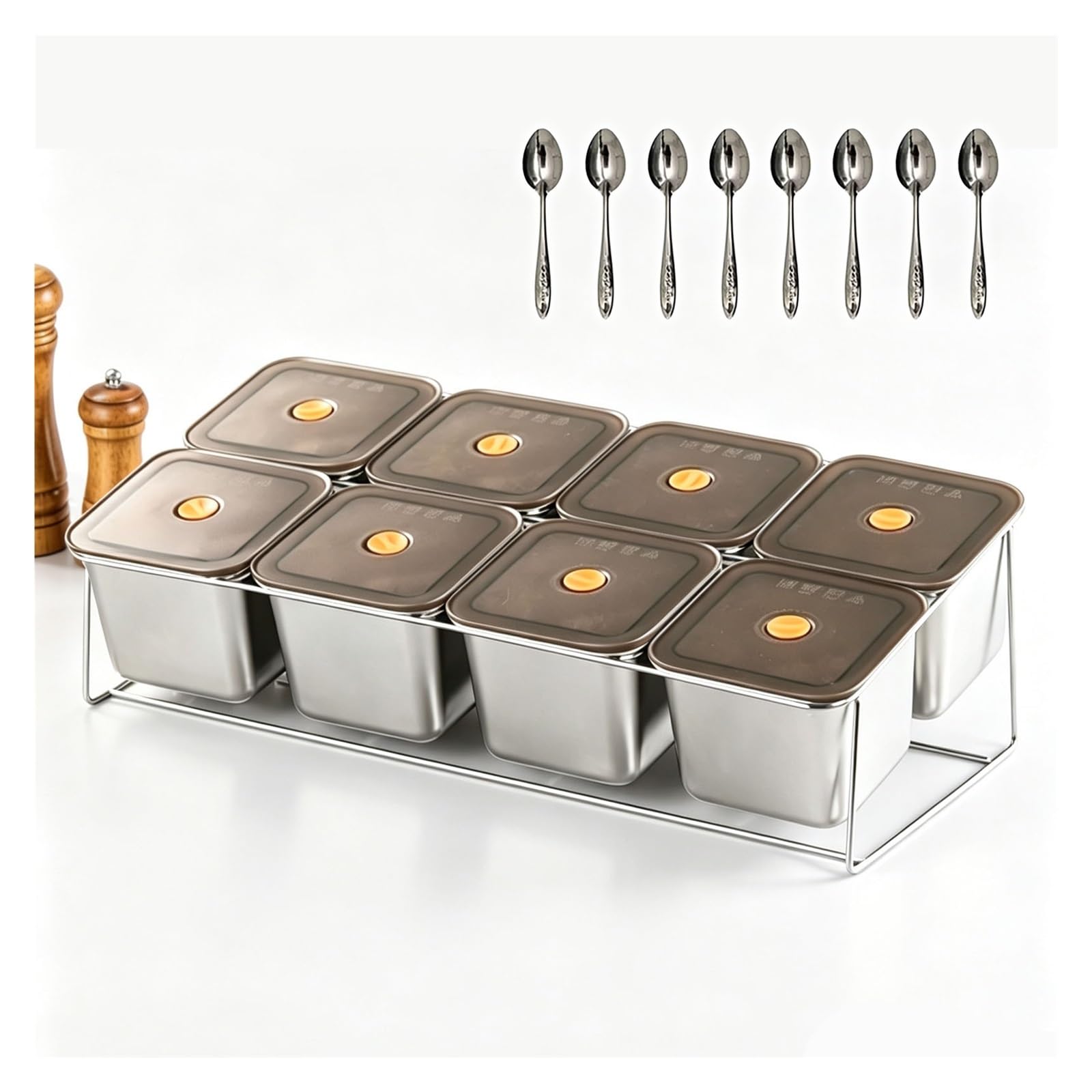 Edelstahl Gastro Behälter Set, Food Prep Station Buffet Restaurant Küche Organizer, Zutaten Schale Salat Sushi Taco Service Küche