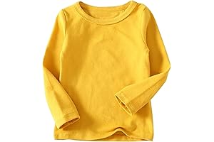 Adorable and cozy toddler-friendly crewneck tees, adorned in a vibrant yellow