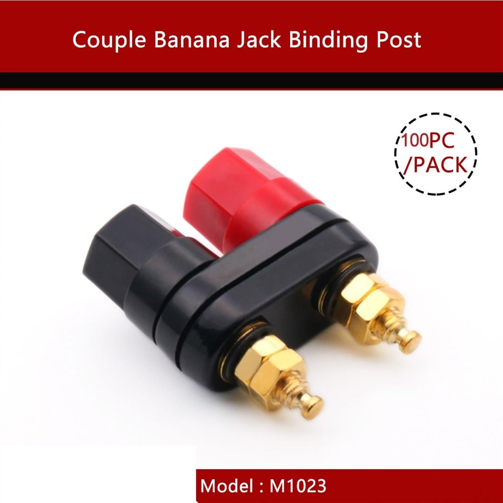 100 pièces fiches Banane Couple bornes Rouge Noir connecteur amplificateur Liaison Poste Banane Haut-Parleur Prise Jack
