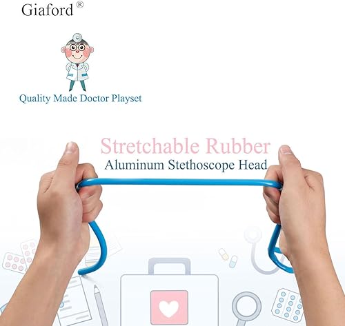 Miniatura 4 de Abrigo de médico para niños con estetoscopio de trabajo, disfraz para niños y niñas, de 3 a 8 años