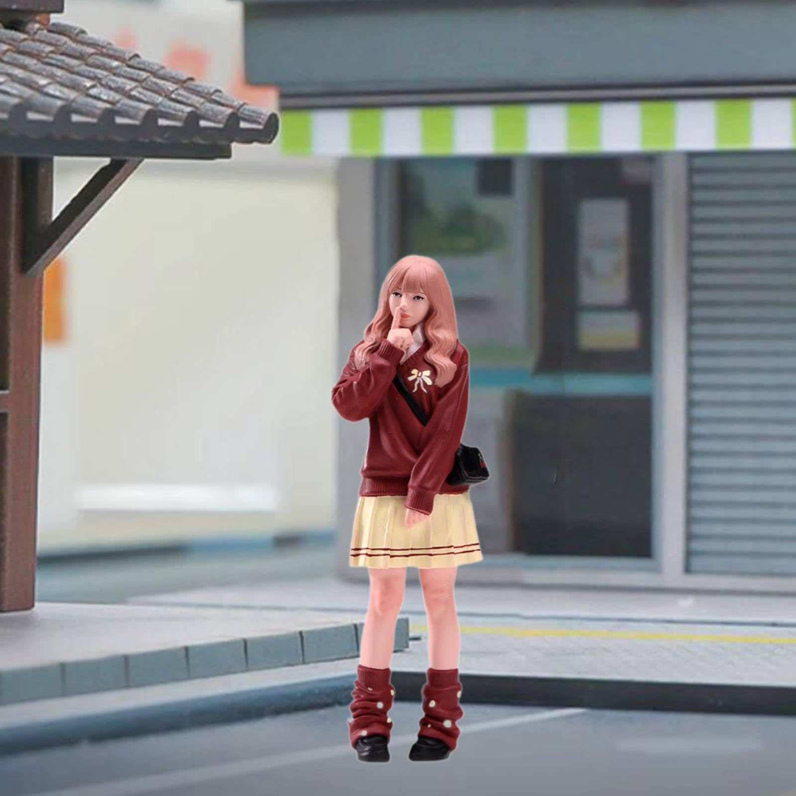 Modellino in 1/24 di Una Ragazza con I Capelli, Decorazione Ferroviaria, Oggetto di Scena per Film Amatoriali, Diorama in Miniatura, Figura