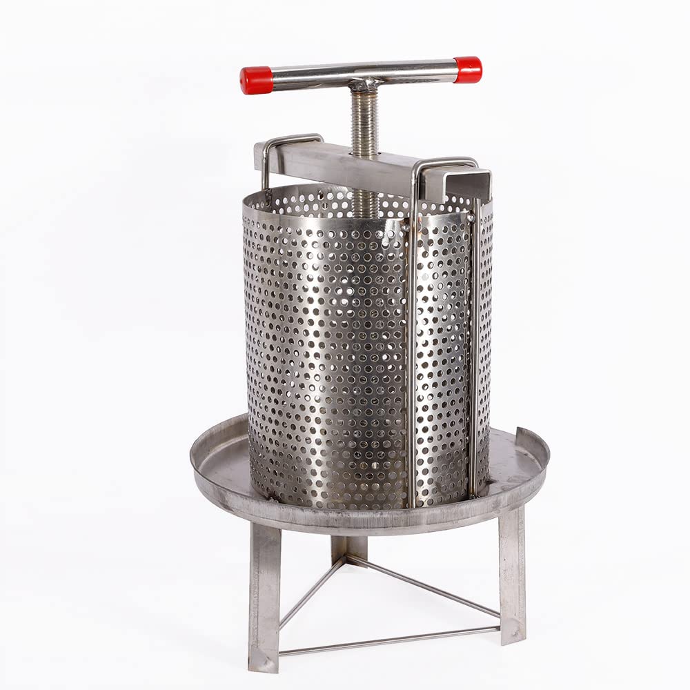 Prensa de miel manual, 24 cm de diámetro, malla de acero inoxidable, prensa de cera de miel, prensa de apicultura, herramienta para el hogar, apicultor, agricultor