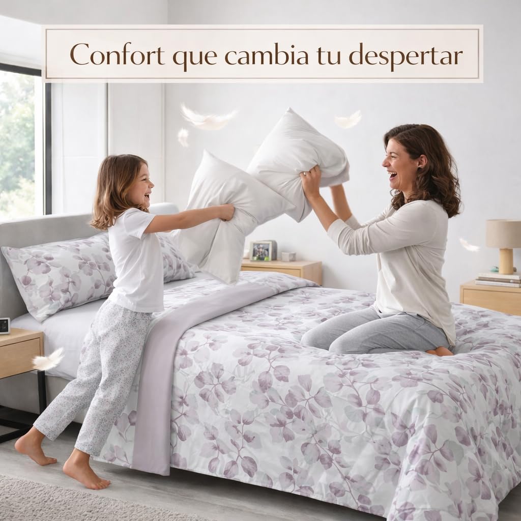 Rufino Díaz Juego Sábanas 100% Algodón Satén 300 Hilos Vainica 30 cm Esmeralda (Blanco - 135 cm) - Taco Extra Suave para Adultos e Infantil - Sensación acogedora y de Confort