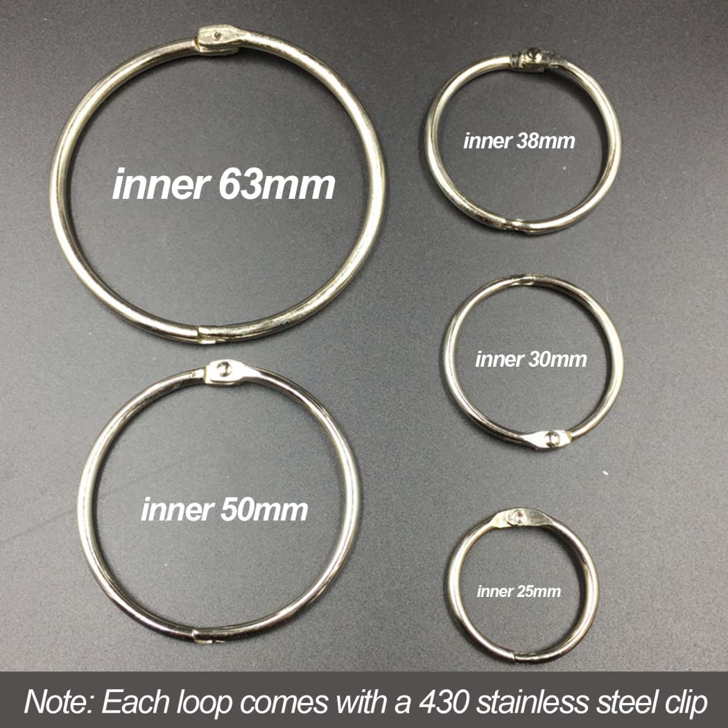 Gardinenringe, Gardinenhaken, Aufhängeringe, 30 Packungen zu öffnende Gardinenringe aus Metall mit Clips Gardinenklammern mit Ringen Kleiderbügel Gardinenringe strapazierfähige rostfreie dekorative Ga