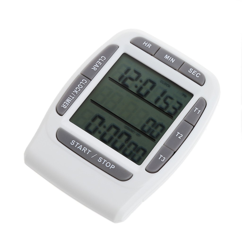 Minuteur à écran LCD, 3 canaux, 99 heures