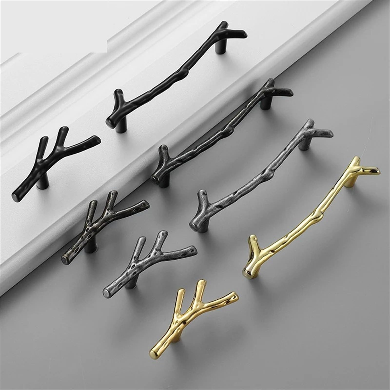 4 Pcs Kitchen Cabinet Storage Handle Antique Door Closet Dressers Wardrobe Furniture Handles(Black-128mm)