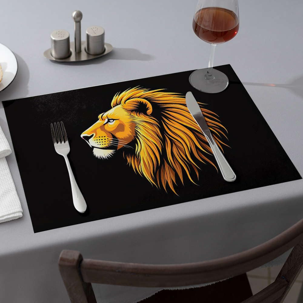 Assiettes décoratives et sets de table de Pâques au lion doré raffiné