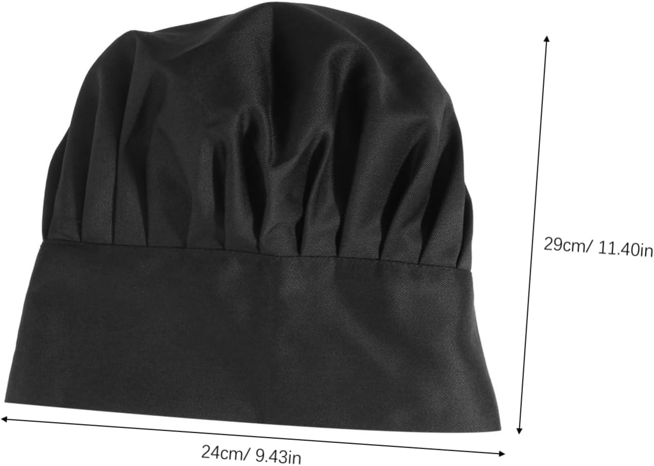 Chef Hat Black Unisex Kitchen Cooking Cap Comfortable Restaurant Hat for Chefs for Baking and Cooking