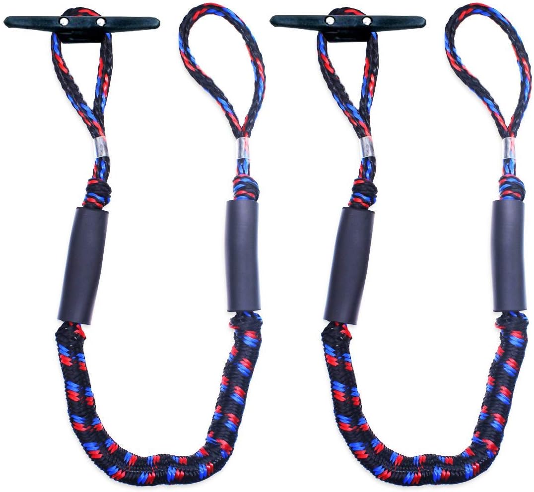 Ncn 2Pcs Boat Dock Line, Bungee Cords For Boats, Boating Gifts Men, Accessories, Pontoon Perfect Jet Ski, Seadoo, Yamaha Waverunner, Kayak, (4 Feet)