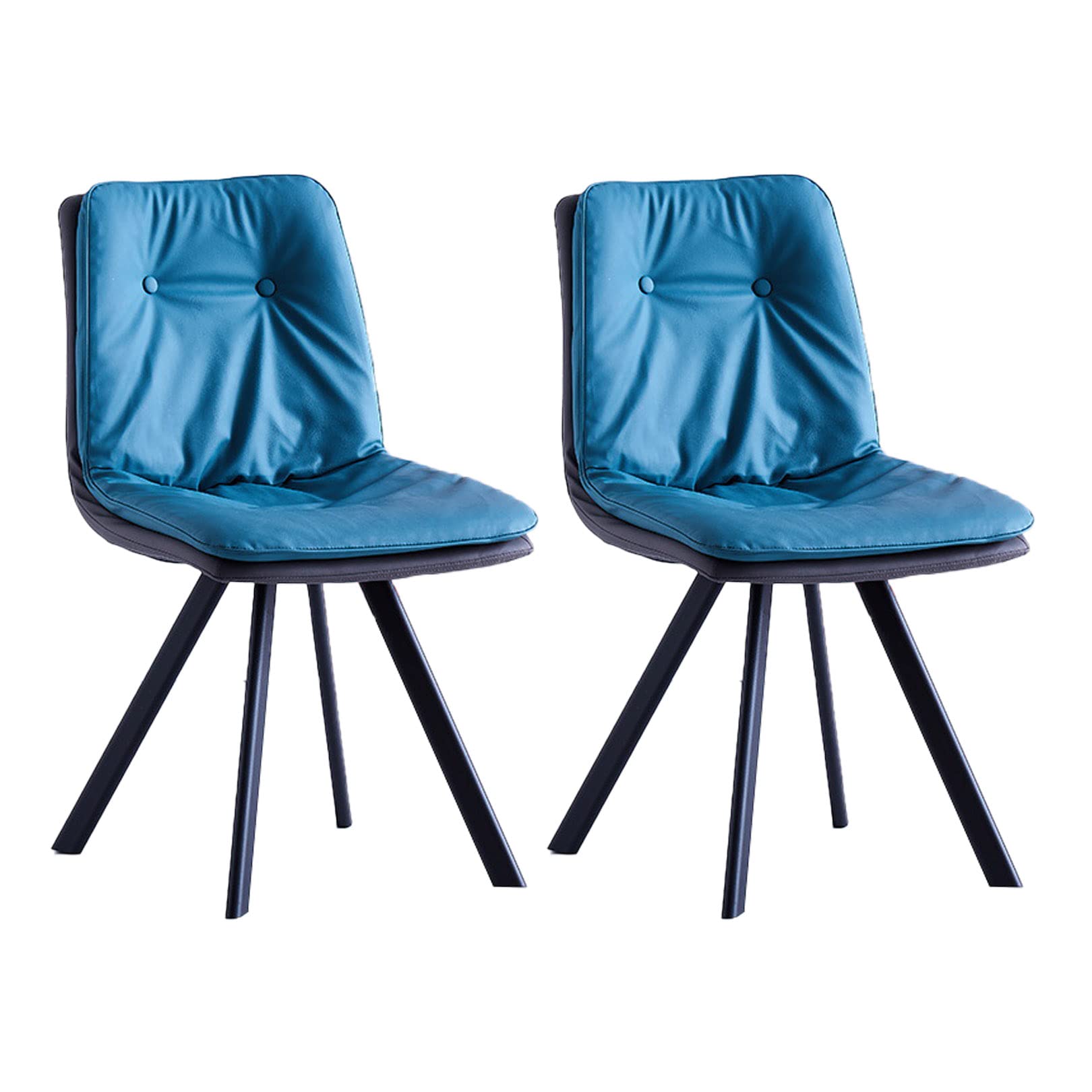 Chaises de cuisine en cuir PU doux et jambes en métal design