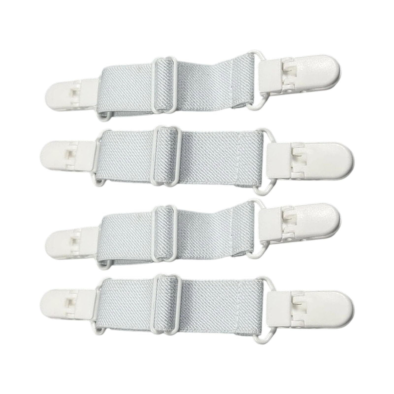 Flexible Elastic Straps Clip Fasteners Band on Any, White