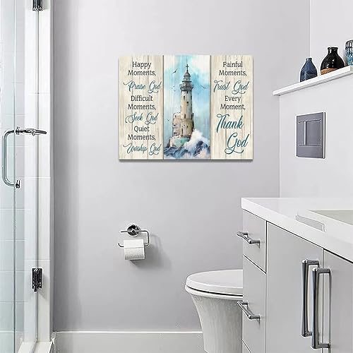 Miniatura 6 de Arte de pared de faro oceánico, cuadros náuticos, decoración de pared, citas cristianas, lienzo religioso, impresiones de arte moderno, decoración