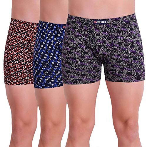 Image of T.T. Pure Cotton Printed Trunks for Men | Regular Fit | Snug Fit | Long Trunks | Inner Elastic | Soft and Comfortable |Assorted Prints| Pack of 3