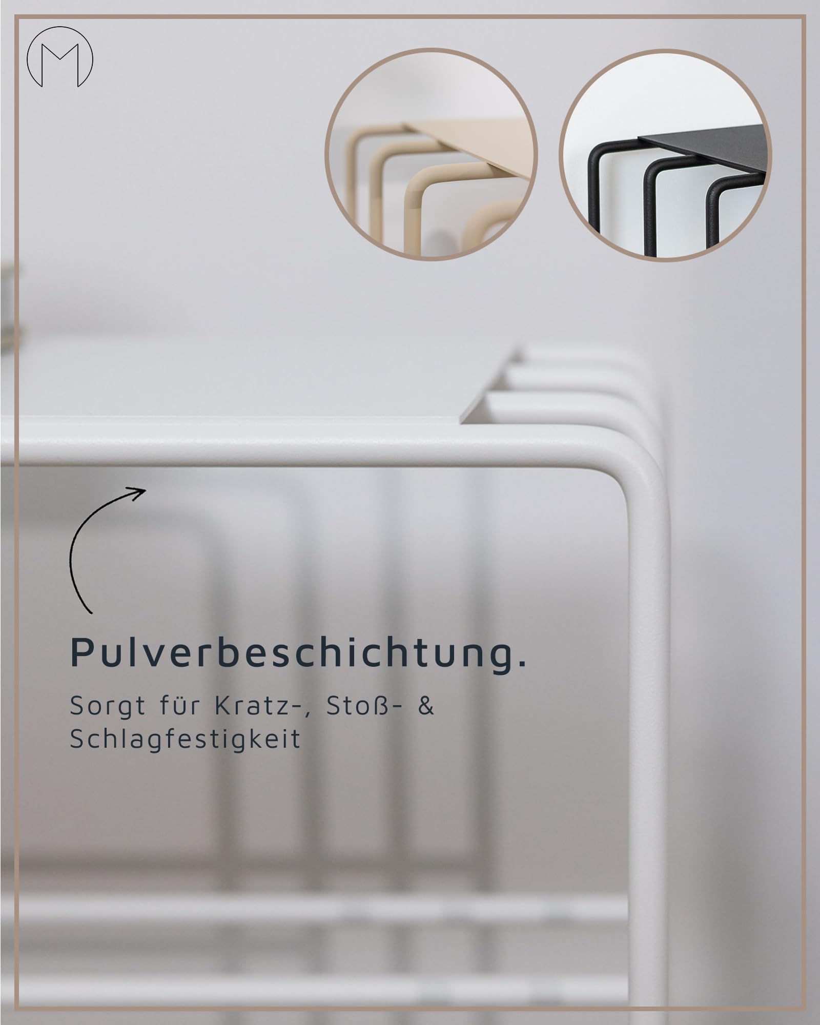 Metallbude Schuhregal NEVA Cashew - Schuhbank aus Metall - Perfekt für Deine Gaderobe - Kratz-, Stoß- & Schlagfest - 80x30x41 cm