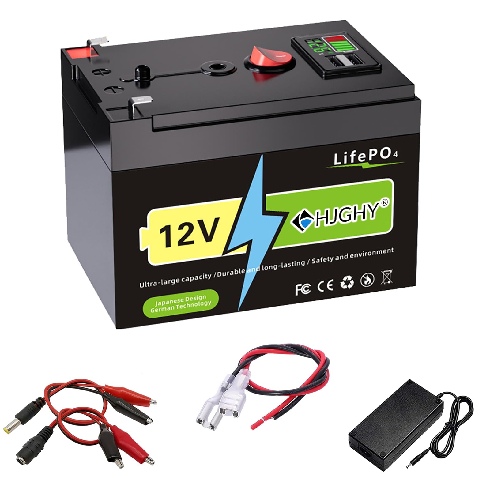 Akumulator LiFePO4 12,6V o pojemności 2Ah, 4Ah, 6Ah, 8Ah, 10Ah, 12Ah, 15Ah, przenośny akumulator zewnętrzny 12,6V z portem USB do zastosowań poza siecią energetyczną.