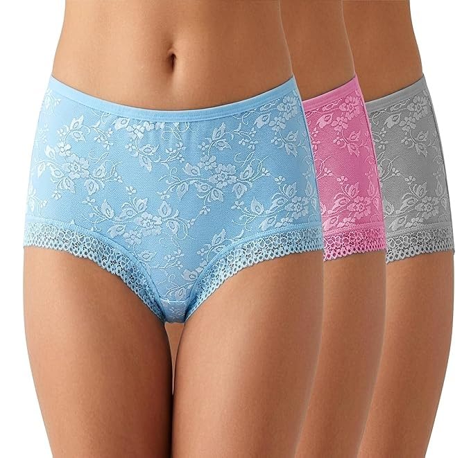 fashiol Women Full Lace High Waist Panty | Full Coverage Soft Stretch Brief | Breathable Mesh Lace Underwear | Comfortable Everyday Innerwear for Women-picture-38