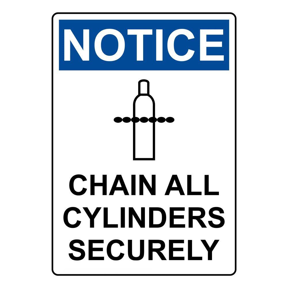 Bonoff Notice Chain All Cylinders Securely Signs Warning Traffic Road Street Caution Sign Safety Sign Indoor Or Outdoor Signs For Home Office Work 8X12 Inches