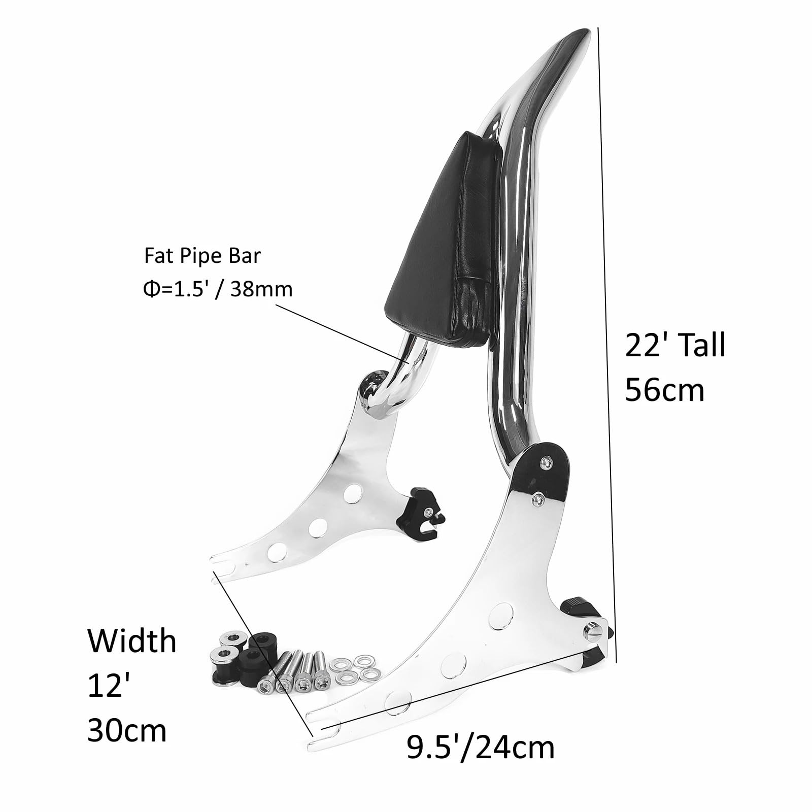 drążek Sissy z bagażnikiem Pasuje do Harley Fat Boy FLSTF 2007-2017 Softail 2006-2012 odpinany Sissy Bar motocykl oparcie pasażera Pad(Chrome)