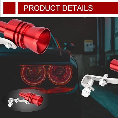 Miniatura 7 de Slykew Pack-2 Simulador de silbato de sonido turbo, silenciador de escape de aluminio con sonido turbo, amplificador de sonido, 4.05 x 2.32