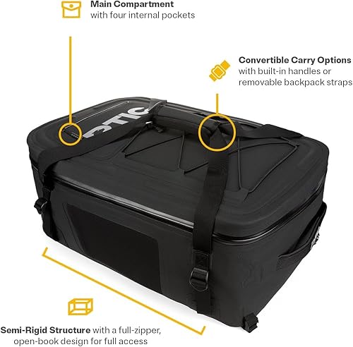 Miniatura 4 de RTIC Paquete de lona ultra seco, mochila impermeable para exteriores, bolsas para senderismo, viajes, camping, canotaje, mochilero, 60 L, Negro y