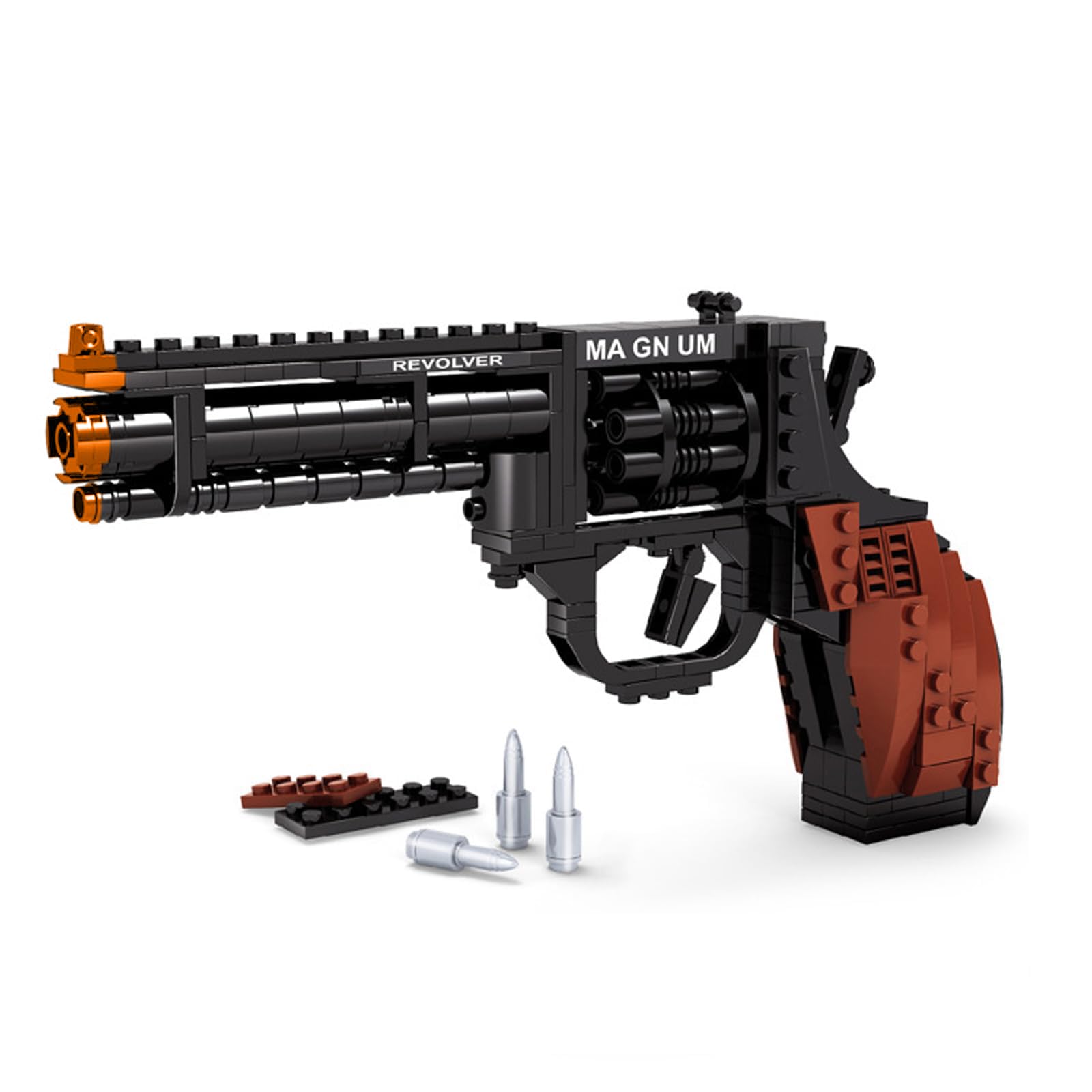 1:1 Revolver Building Blocks Sets - 300 PCS Model Collection Toy Building Bricks Set Shootable - Simulation Militarily Toy Lovers for Kids and Adults Gift
