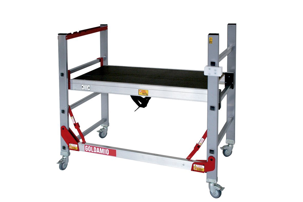 ANDAMIO PLEGABLE de ALUMINIO para TODO TIPO de PROFESIONALES GOLDAMIO A11 - modelo pequeño 1,1 m ¡¡La Mejor Solución para las Pequeñas y Medianas Alturas!!