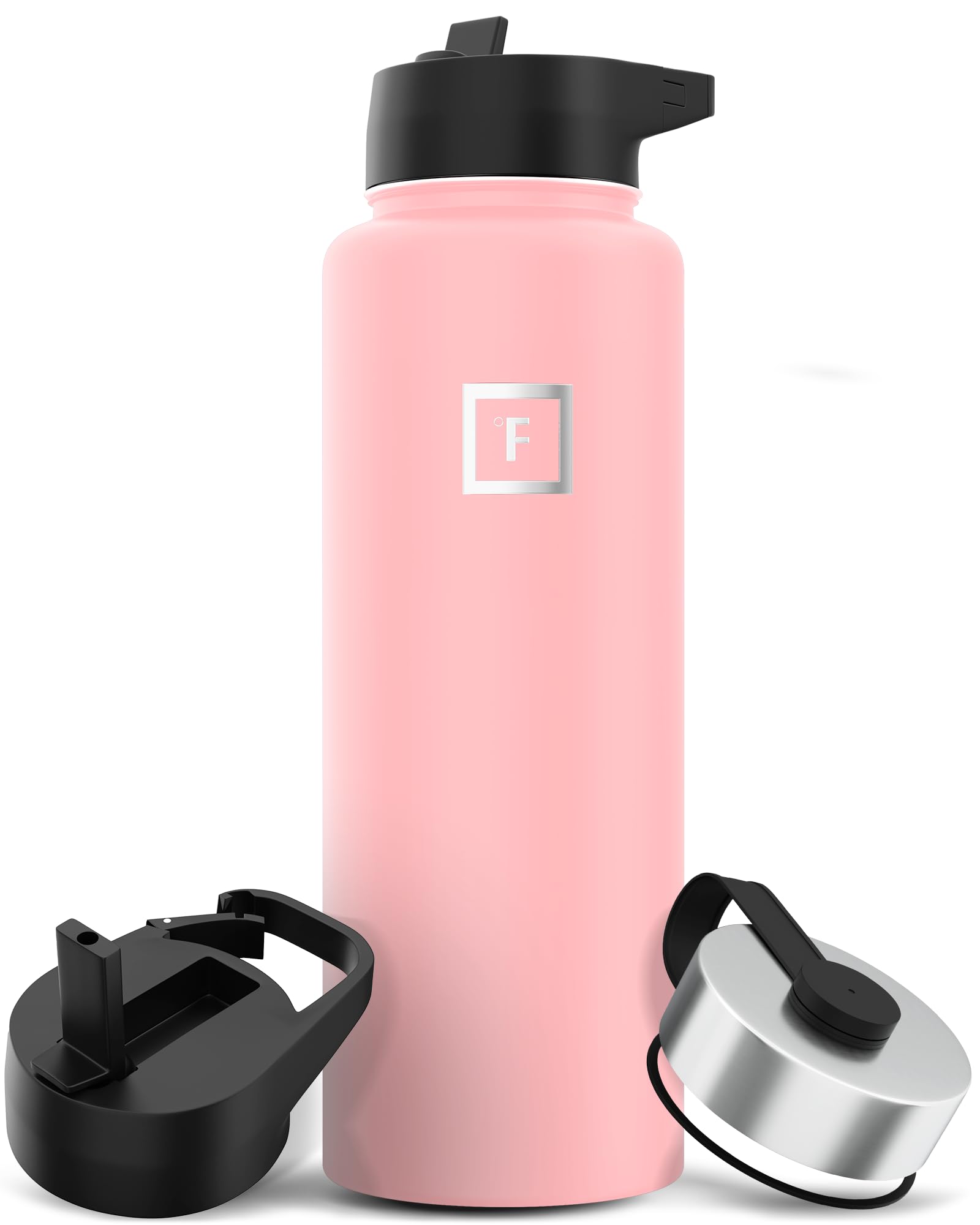 Iron Flask Sportwasserflasche - 1180 ml, 3 Deckel (Strohdeckel), vakuumisolierter Edelstahl, doppelwandig, Thermobecher, Kantine aus Metall