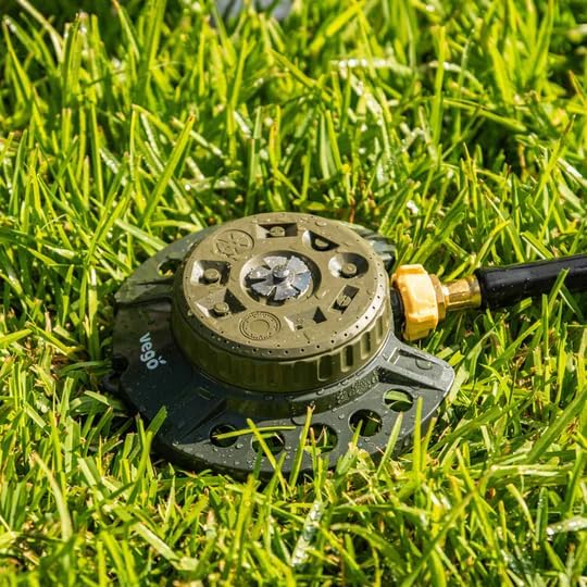 Miniatura 2 de Vego Rociador con patrón de torreta, 9 patrones, base de metal resistente, cobertura de hasta 1115 pies cuadrados