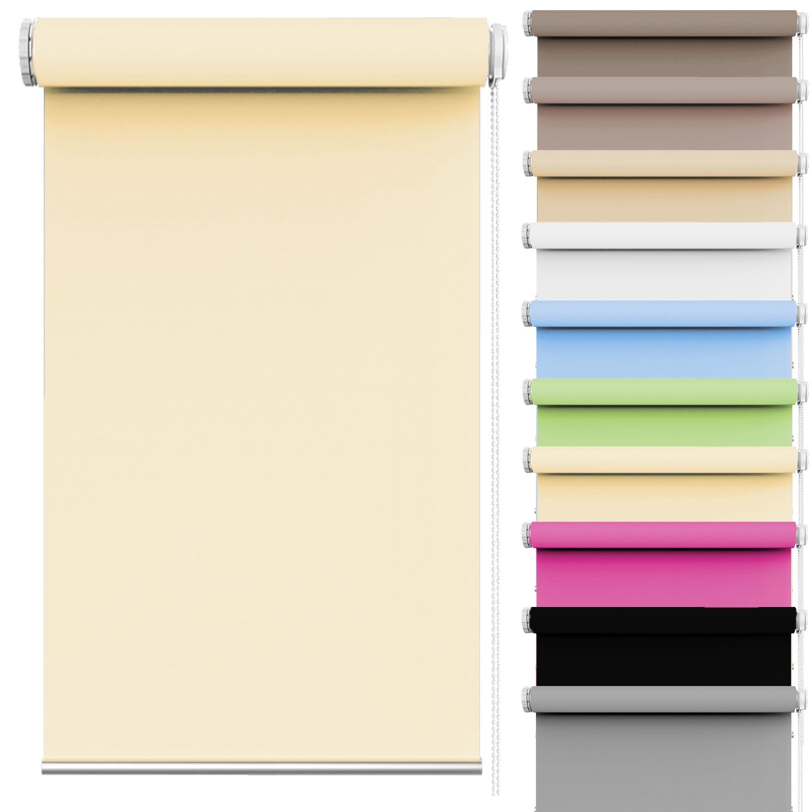 Estor Opaco 95 x 70 cm Cierra el Paso de la luz Estores Oscurecedores para Pabellón Baño de Oficina, Beige