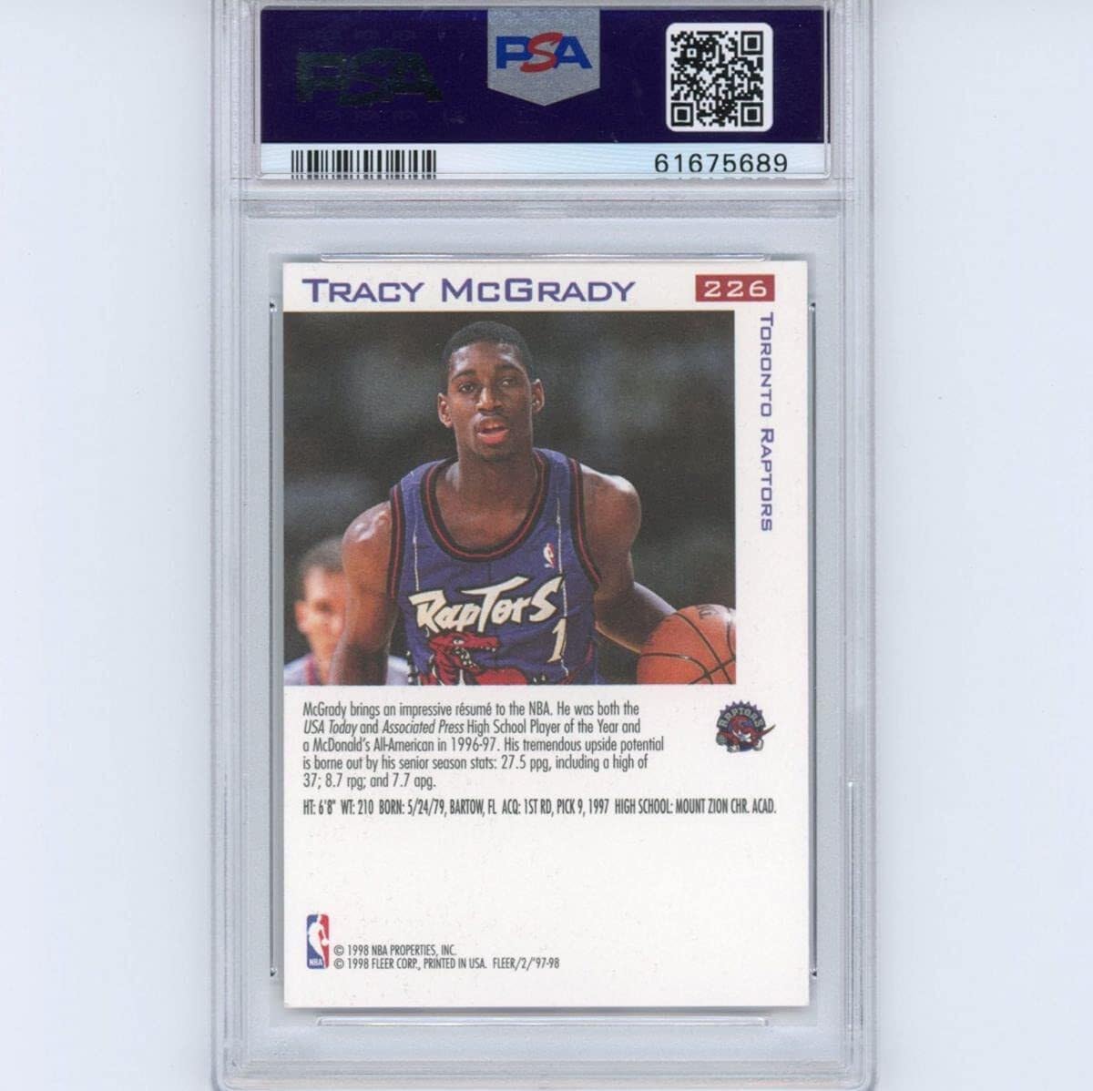 Amazon.com: Graded 1997-98 Fleer Tracy McGrady #226 Rookie RC