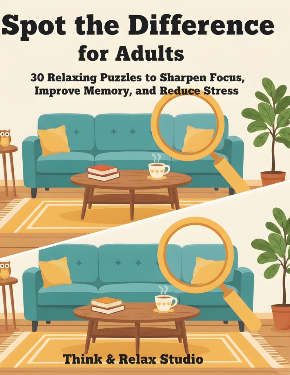 Spot the Difference for Adults: 30 Relaxing Puzzles to Sharpen Focus, Improve Memory, and Reduce Stress (Think & Relax Spot the Difference Series)