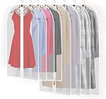 Pwsap 12 Couvre-robes respirants avec fermeture éclair, couvre-vêtements suspendus Sacs de robe Couvres de sacs de rangement pour hommes en mousse (proof de la mousse) Couverture de poussière de sac pour le rangement et les voyages d'armoire