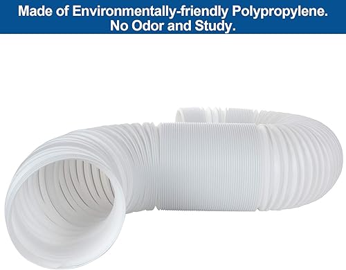 Miniatura 5 de Manguera de aire acondicionado portátil de 5 pulgadas de diámetro y 59 pulgadas de largo, extensión de manguera de ventilación de escape de CA,