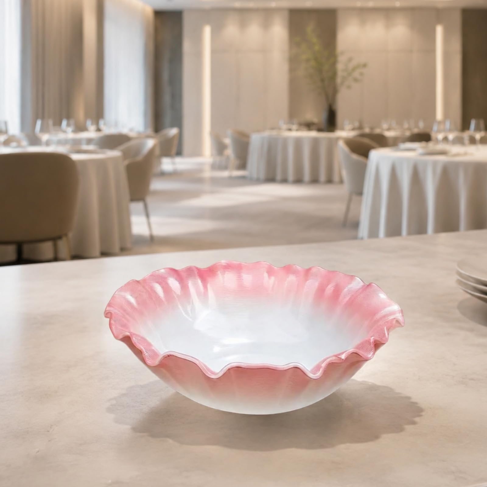 Plat Présentation En Verre , Grand Modèle, Diamètre 35 Cm, Hauteur 10 Cm