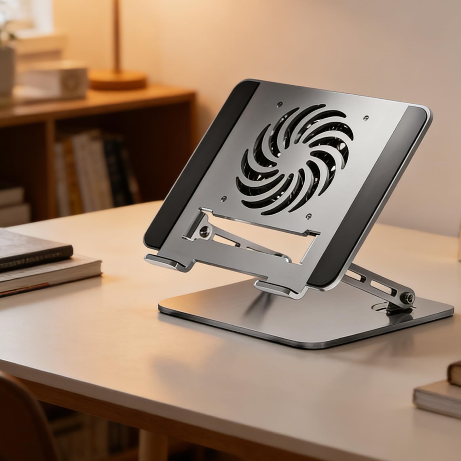 Elevador De Portátil Con Ventilador Y Soporte De Altura Ajustable | Soporte Para Ordenador De Mesa Y Portátil Para en Oficina Cama Sofá Mesa Estante Hogar Viaje Lectura Trabajo
