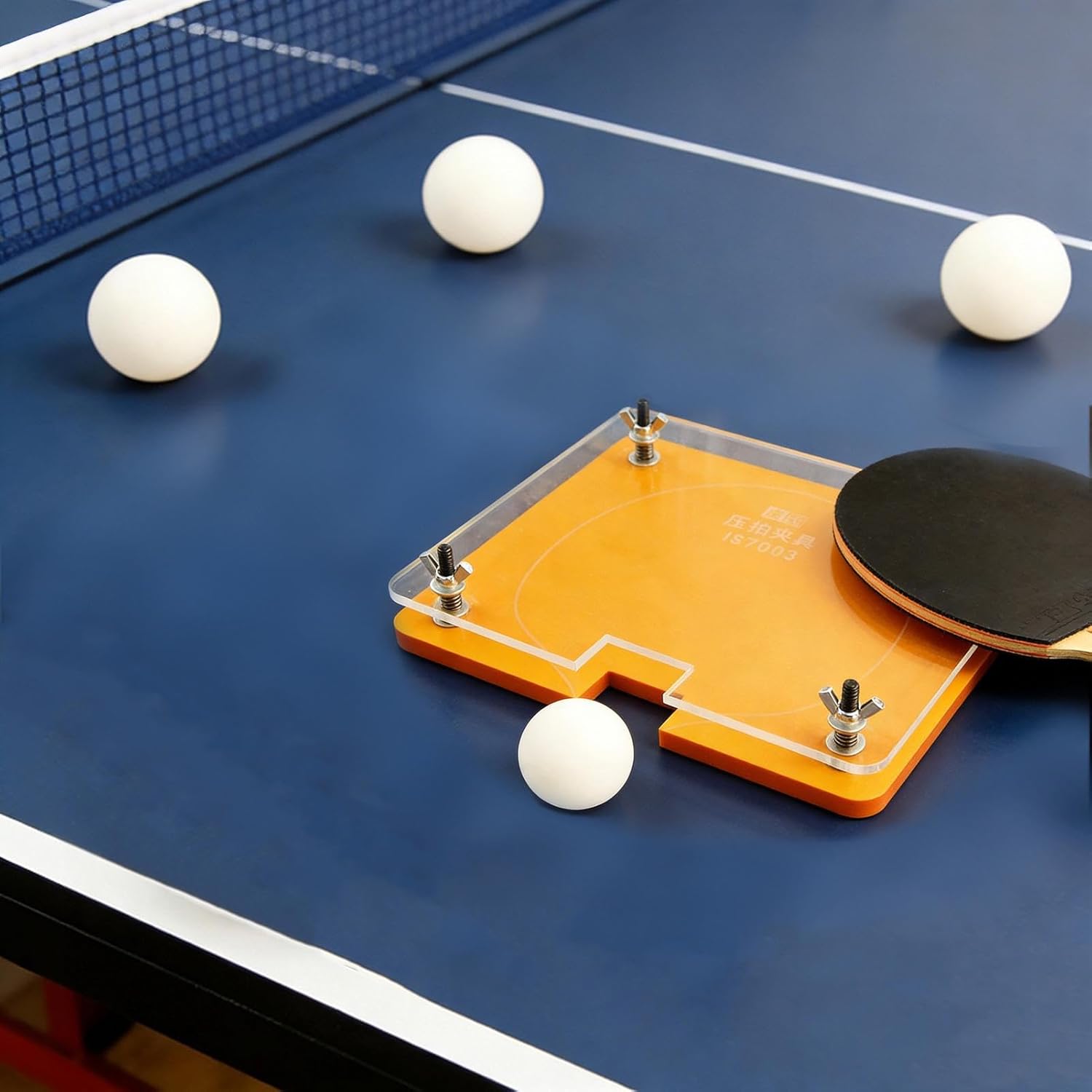 Table Tennis Racket Presser - Adjustable & Accurate Rubber Cutter | Tool for Cutting and Sticking Rubber Edges - For Beginner Players & Clubs in Training Games