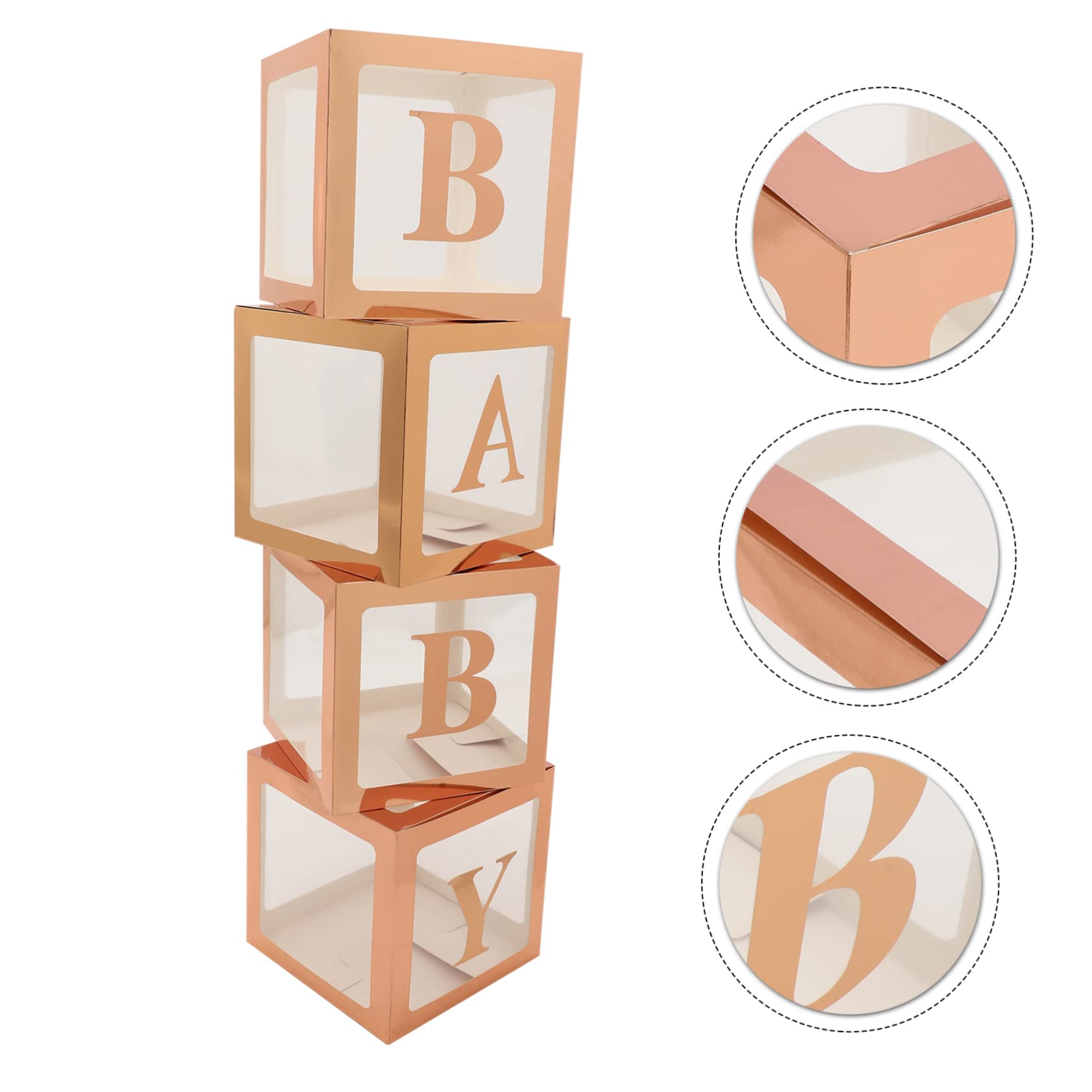PLAFOPE Wiederverwendbare Ballonbox aus Papier mit Buchstaben zur Babyshower und Hochzeit Einfache Montage Dekoration für Babyparty und Besondere Anlässe
