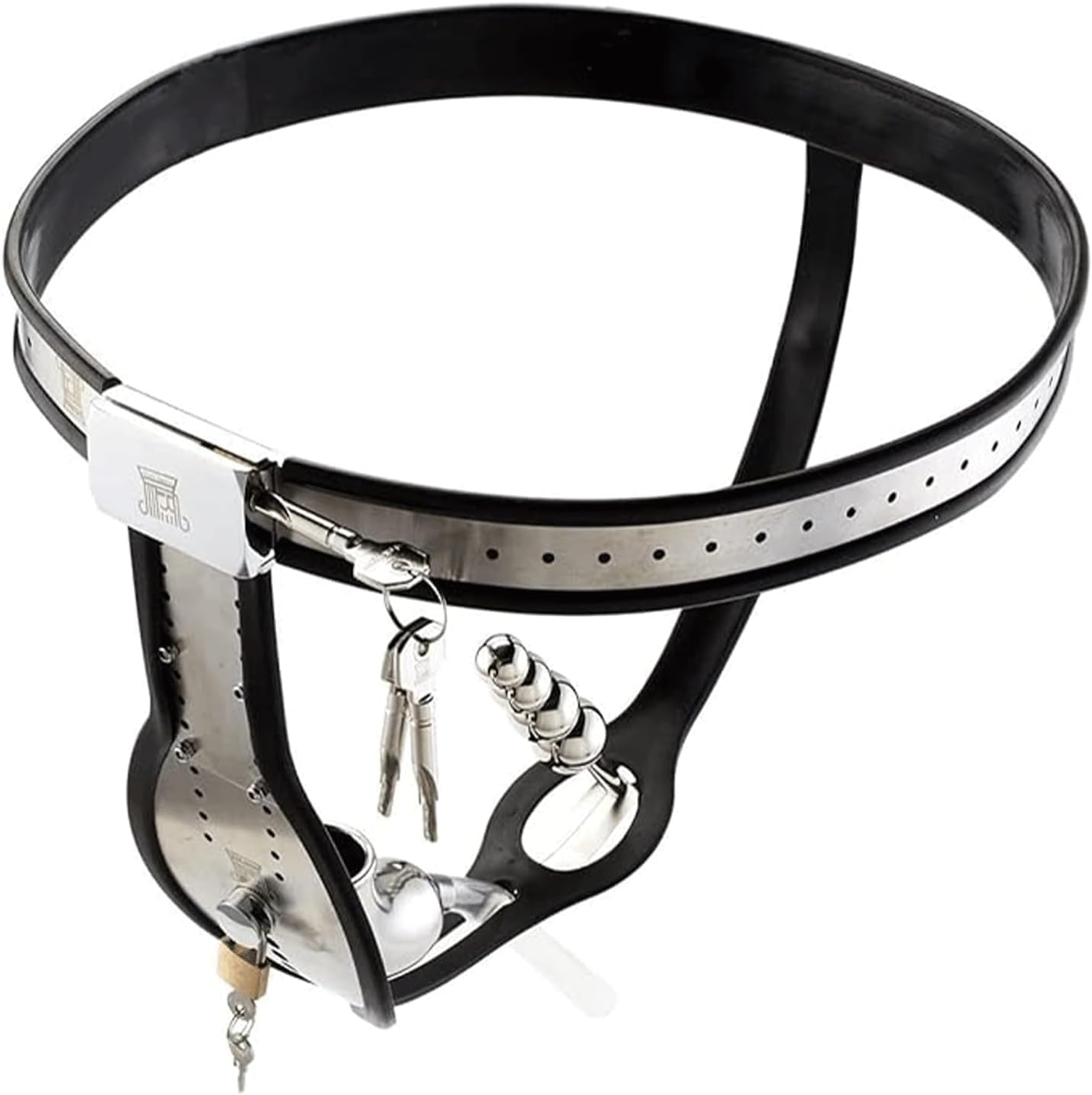 Men Cock Cage, Penis Lock Stainless Steel Chastity Belt, Party Sex Toys Male Chastity(110120cm)