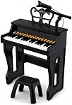Pianos pour enfants de 3 à 7 ans, 37 Clés Piano pour tout-petit avec Microphone et Stickers Piano, Jouet de clavier de musique pour débutants Garçons Filles Cadeau d'anniversaire de Noël