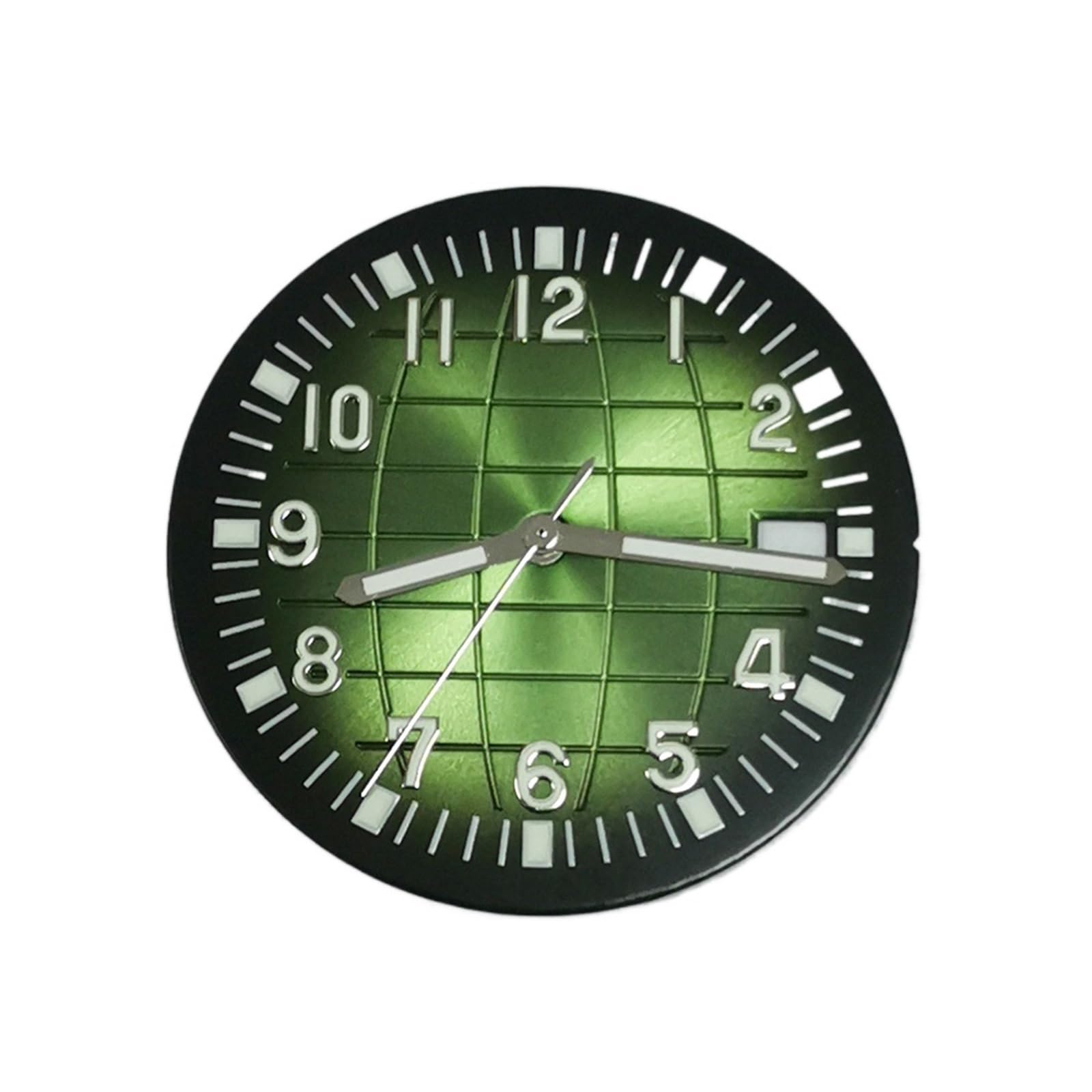Świecąca tarcza zegarka 32 mm tarcze w kratę z zestawem rąk zegarki akcesoria pasują do NH35/NH36/4R/7S części naprawcze ładnie (kolor: czarno-zielone N ręce)