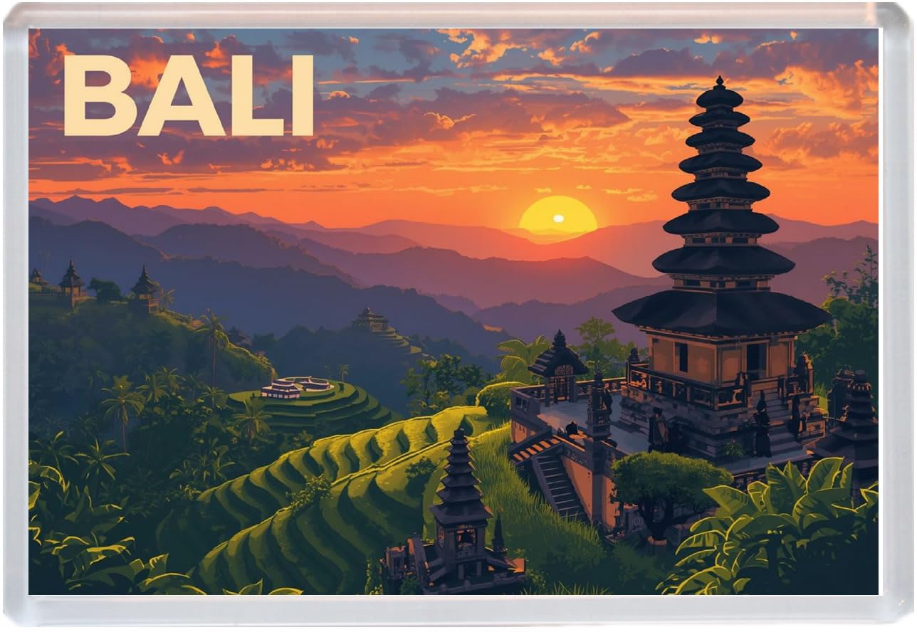 Baked Bean Store Multicolor Bali - Indonesia - Jumbo Artistic Fridge Magnet 96 X 67Mm Bbsfhm2116