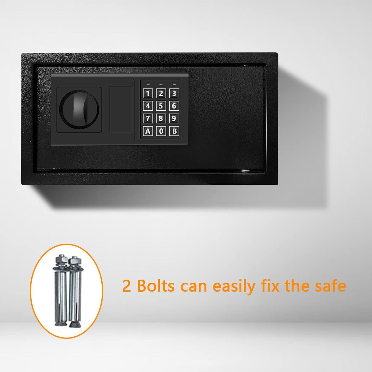 Buy 1 get 1 SamYerSafe Safe Box with Sensor Light, Security Safe Box with Lock，Steel Construction Hidden Safe Box for Money，Wall or Cabinet Anchoring Design for Home，Office , 0.8 Cubic Feet， Black