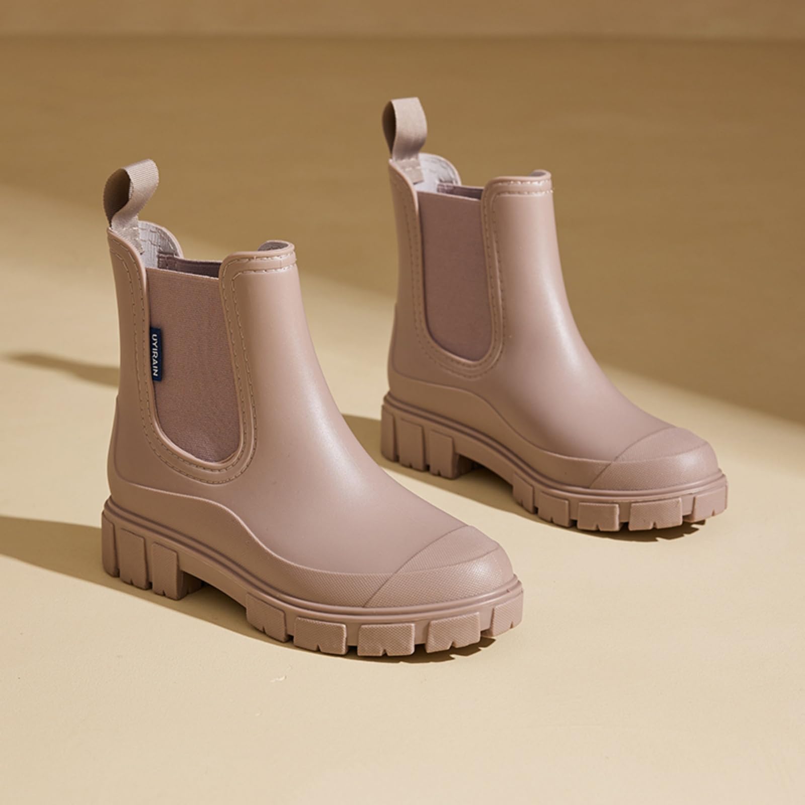 Botas de goma para mujer, cortas, impermeables, botas de lluvia Chelsea, botines antideslizantes para jardín, botas de lluvia