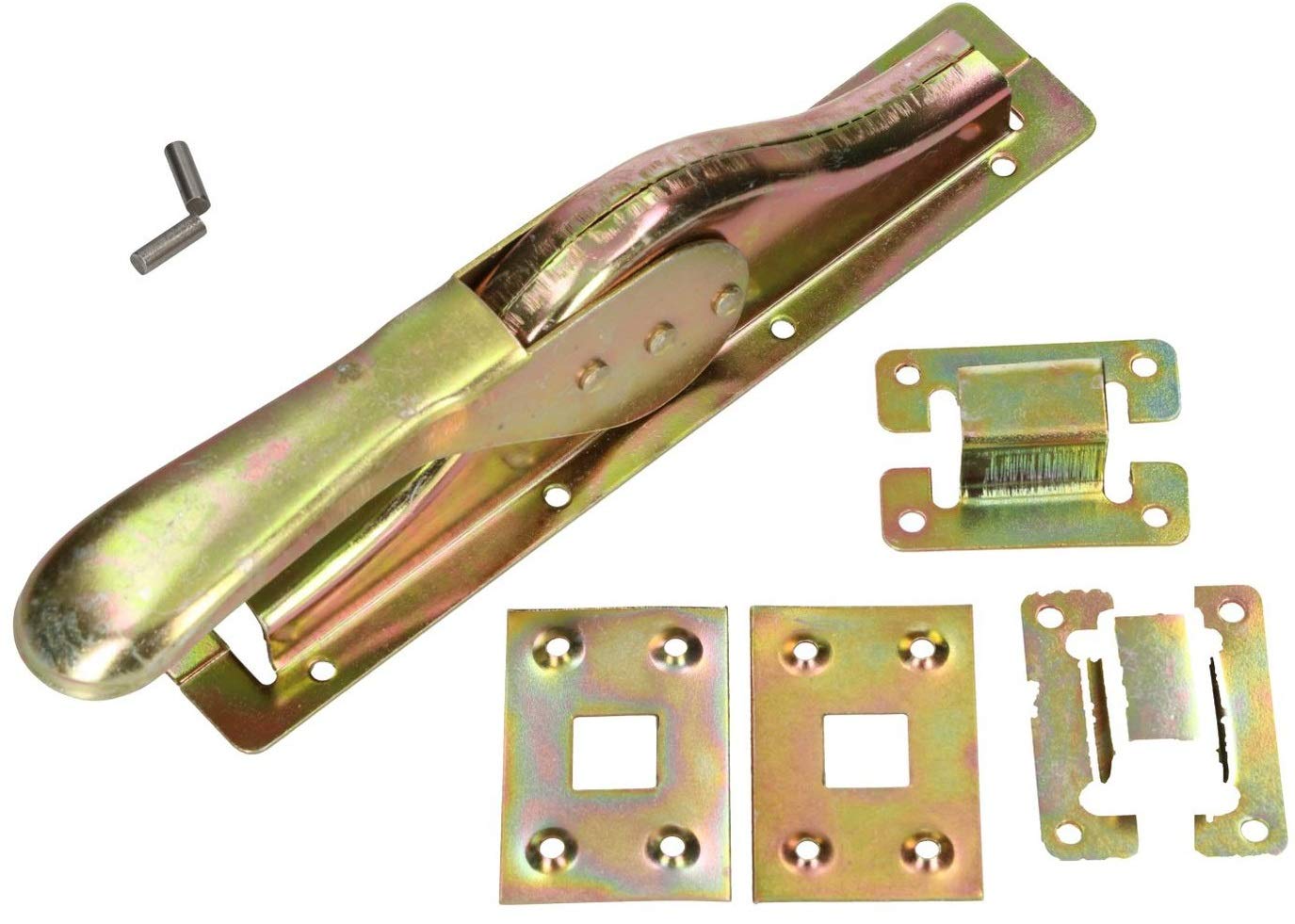 KOTARBAU® Tortreibriegel Torverschluss 2500 mm Türtreibriegel Torbeschlag Torverrieglung Torflügel Torriegel Garagenschloss Torzubehör Set Verzinkt Gelb
