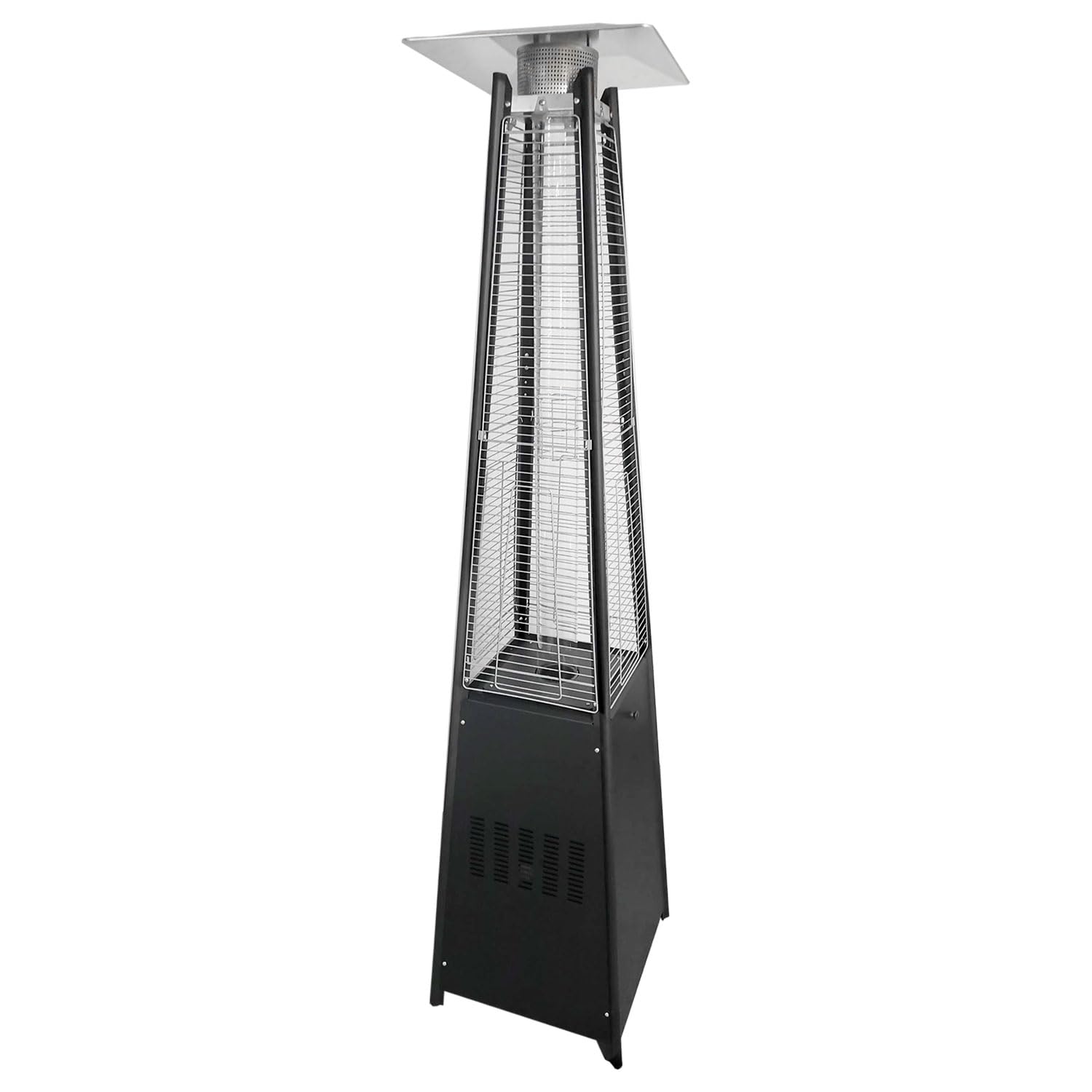 Parasol chauffant au gaz STOCKHOLM 13kW en acier noir + housse de protection