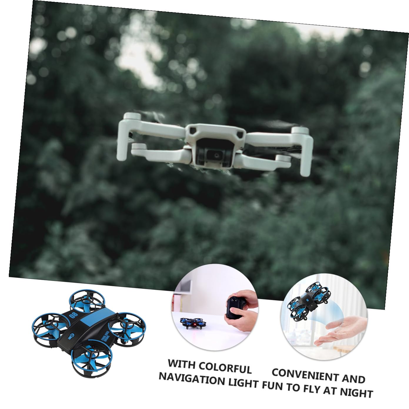 HEMOTON Elicottero Rc Quadricottero Led Portatile Decollo e Atterraggio Facile Acrobatico Rotazione Gradi Marce Regolabili Media Bassa Drone Rc Colorata