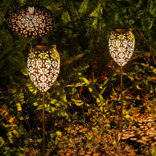 JOYCREATOR Solarlampen für Außen Garten 2 Stück, Metall Garten Solarleuchten für Außen IP65 Wasserdicht, LED Warmweiß Gartenleuchten Solar Vintage Deko für Balkon Terrasse Blumenkasten Hof (Bronze) JOYCREATOR Solarlampen für Außen Garten 2 Stück, Metall Garten Solarleuchten für Außen IP65 Wasserdicht, LED Warmweiß Gartenleuchten Solar Vintage Deko für Balkon Terrasse Blumenkasten Hof (Bronze)